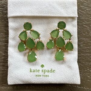 Kate Spade Emerald and Gold Chandelier Earrings
